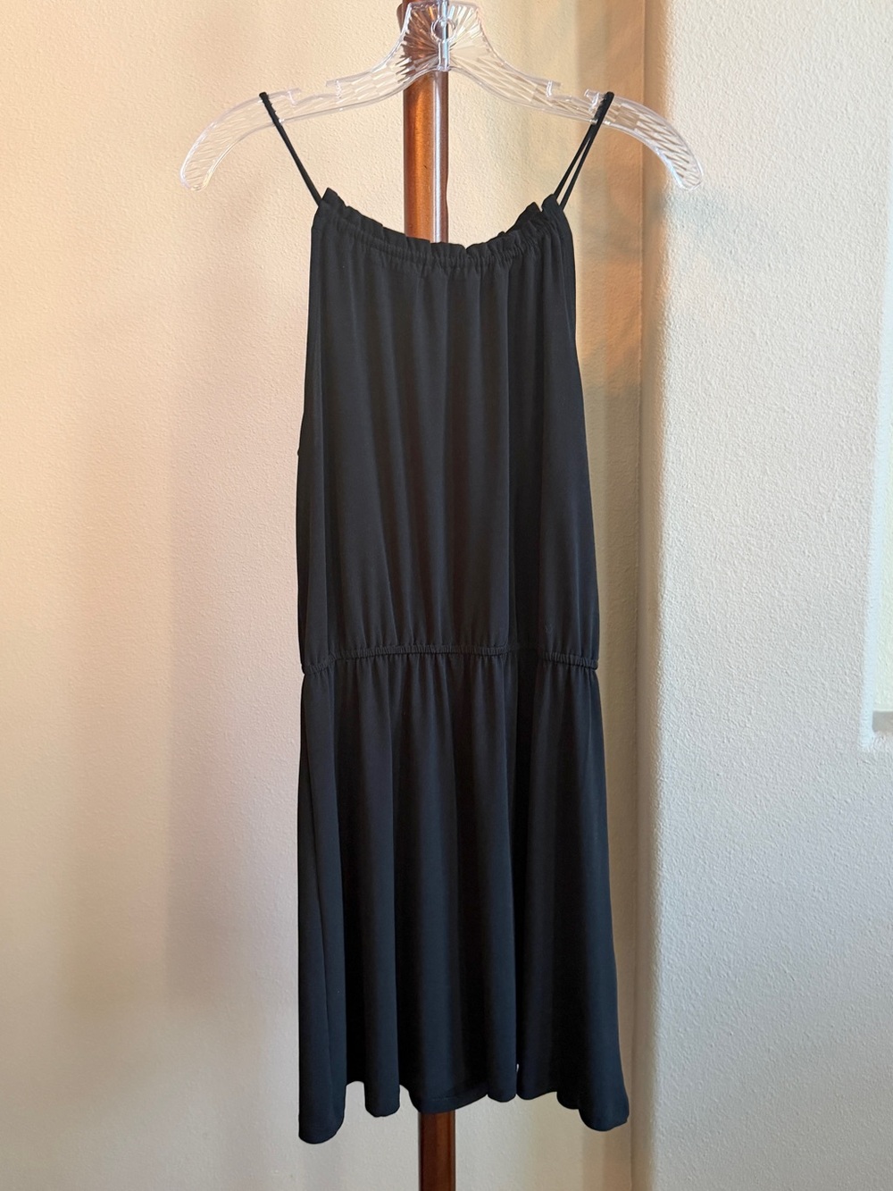 Banana Republic Black Tiered Swing Dress Size S Petite
